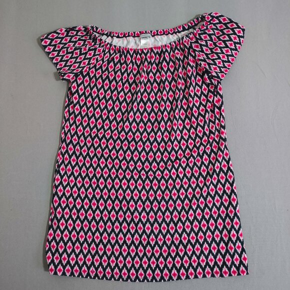 Tommy Bahama Midi Dress women's size M black pink white geometric pattern light - Picture 1 of 8